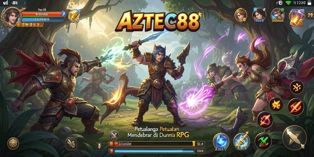 Gameplay AZTEC88 dengan karakter dan dunia fantasi yang menarik.