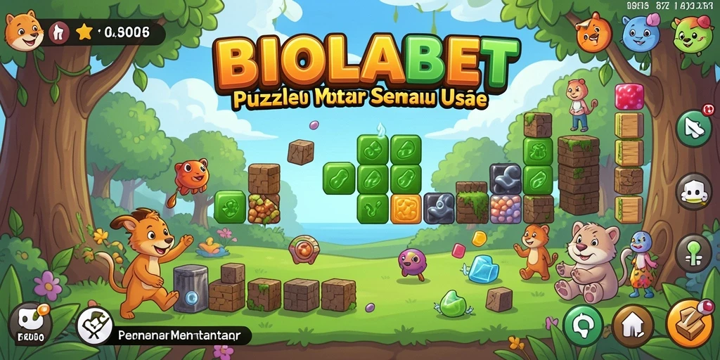 Tampilan screenshot menunjukkan gameplay menantang dari BIOLABET.