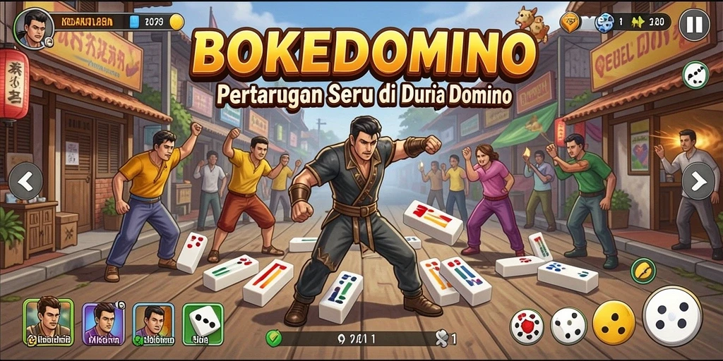 Tampilan menarik dari gameplay seru BOKEDOMINO.