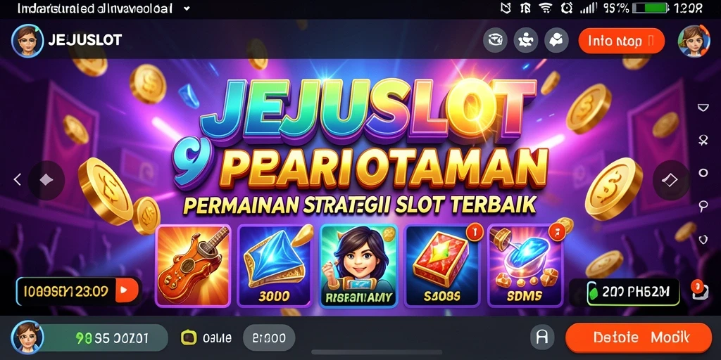 Screenshot menunjukkan gameplay seru JEJUSLOT dengan berbagai tema slot.