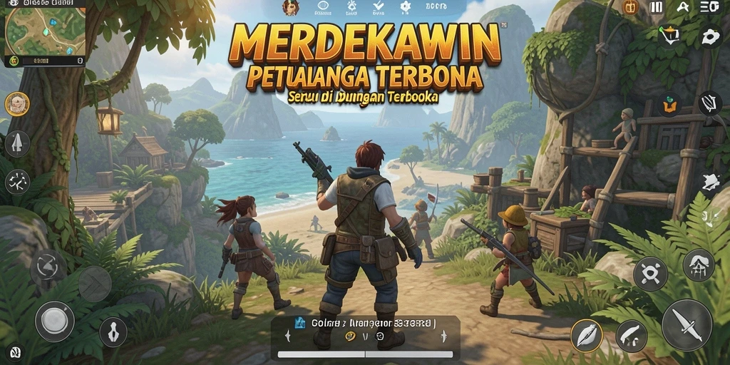 Tangkapan layar gameplay MERDEKAWIN menampilkan eksplorasi menarik di dunia terbuka.