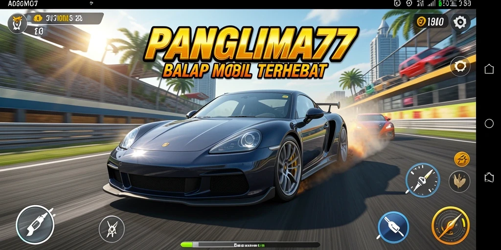 Tangkapan layar gameplay menampilkan balapan seru di lintasan yang menegangkan.