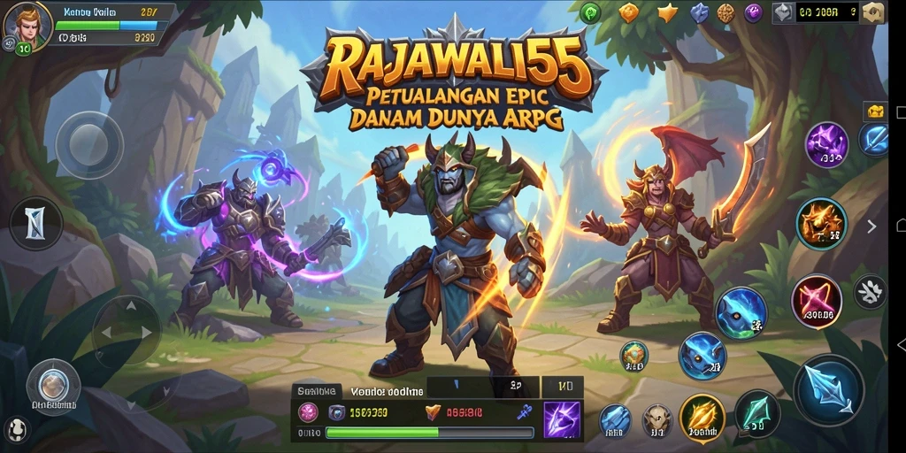 Tampilan gameplay RAJAWALI55 yang menampilkan aksi pertarungan yang seru.