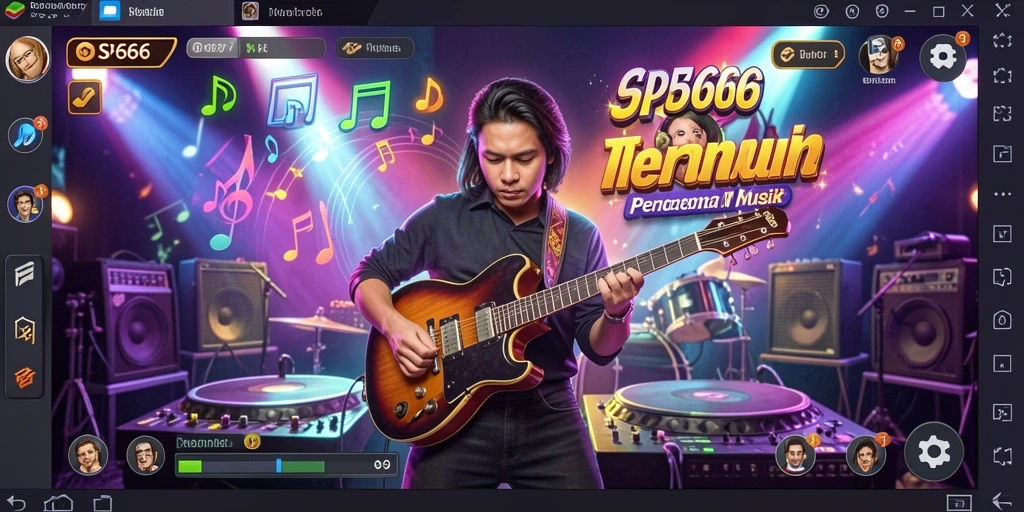 Screenshot gameplay SP666 menampilkan pengalaman musik yang seru.