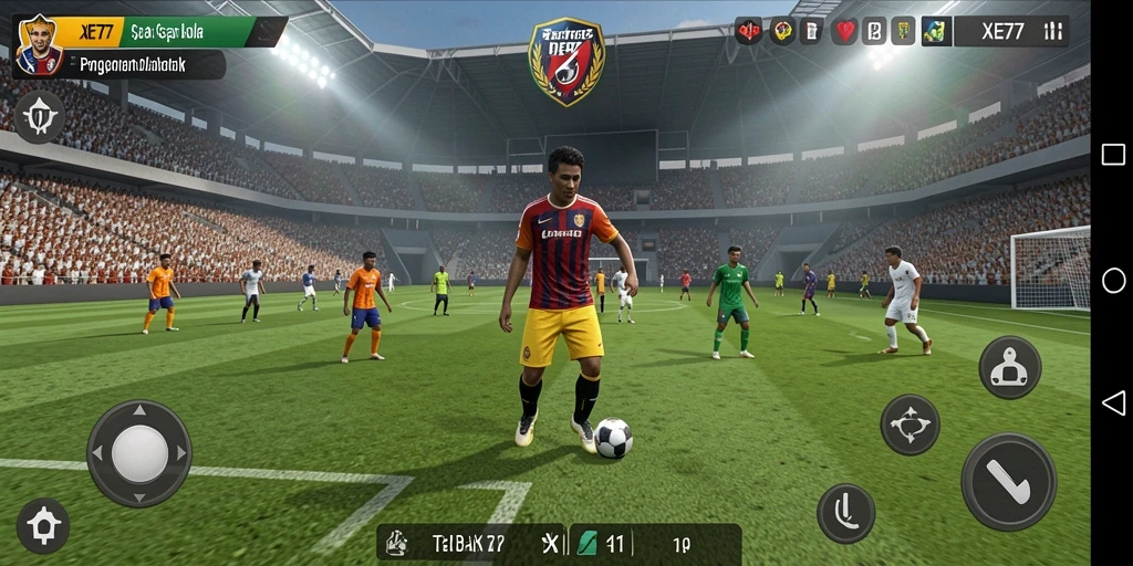 Menampilkan gameplay sepak bola yang menegangkan dan grafis memukau.