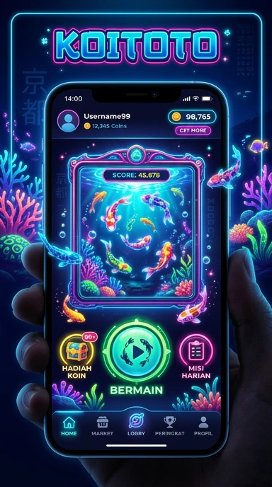Screenshot antarmuka pengguna aplikasi Koitoto yang menarik.